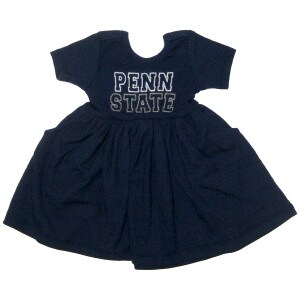 navy infant dress with stitched Penn State on front